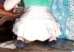 Doing Work With My Creation During Peed In My Panty