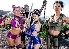 Lovely dolls Lulu Chu and Luna Legend fucked from behind