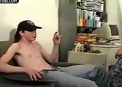 18 year old boys in camera fuck bareback, give blowjob and jerk off with cumshot