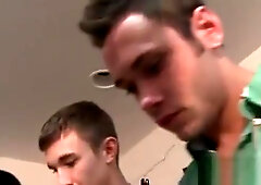 Slim college guys fighting naked in gay sex games