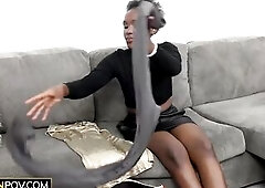 Large Titties Ebony mother I'd like to fuck Cunt Stretched Wide By Large Shlong On Bed Casting