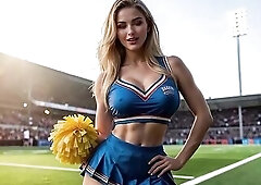PACKED STADIUM MEATY EMOTIONS GORGEOUS CHEERLEADER BANGED HARD (IA GENERATED) NOT A REAL PERSON