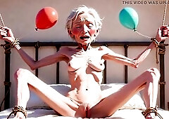 Hawt aged woman in rope slavery, exceedingly sexually excited and longing creampie. This babe groans and pleads to have her snatch filled with thick h