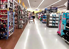 Stalker records Girl in WALMART public! She Has no Panties in PUBLiC