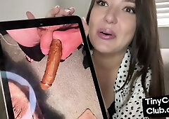 Bigtitted slut commentig small dicks pic