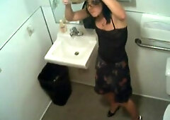 Toilet with brunette