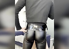 Leather rump faggot Katwinka gets his man rod blown and munch his parent gimp's spunk