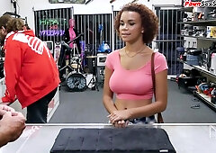 Curvy Black Pawnshop Beauty Fucked In Shop After Clitru