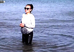 Wet Workout at the Beach