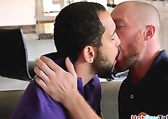 Ripped tattoo stud asslicks and breeds Afro before riding