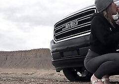 We were on the road and stop to pee but I ended up draining his cum likewise in a very risky place. Then whilst we were at dinner we snuck off to the 