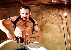 Self CBT session by hairy muscular man