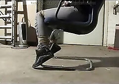 Struggling Babe Chairtied Cleavegagged