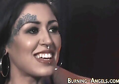 Buxom Gothic Tramp Gets Nailed