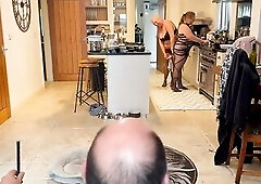 After having their meal. It’s time for 'em to do their duties and do the washing up. How often will I be punishing 'em for misbehaviour.