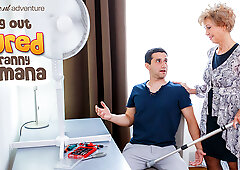 Injured Granny Romana Needs Help From Her Pussy Loving Horny Toyboy