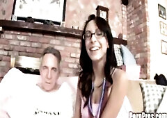 Lewd beauty likes grandad weenie.