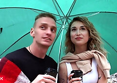 Slim4K: Romantic walk ends for blonde & her man with assfucking quickie