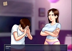 Sizzling brunette with a big booty in an erotic adventure