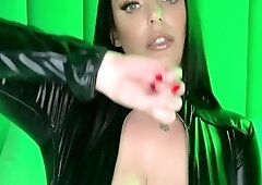 Brunette solo darling masturbating at home