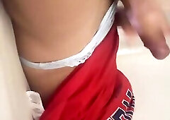 Hottie red tshirt cum