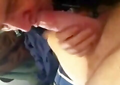 Husband sucks a big black cock while wife is at work