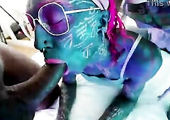 POV TRANS three-some - tattooed Mazhem & Josh