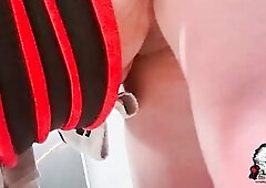 Spouse screws wife in swing cums multiple times