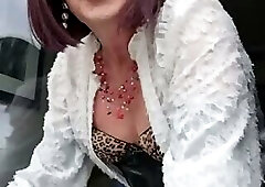 Mature transvestite sucked and ass licked on balcony