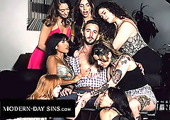 Sex Addicts Ember Snow & Madi Collins Reverse Gangbang Their Support Group