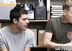 Jock and twink thief threesome BBC bareback and cumshot