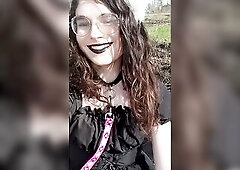 Nasty Pup Flashes Her Pants in the Park