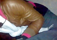 Black trans princess gives a thrilling blowjob to the POV cock