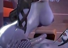 Delicate blue shemale rides that dick like a fucking pro