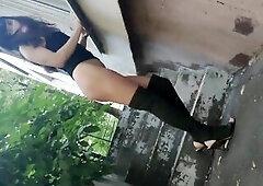 Hot Oriental Transsexual Ponyboy Walking around in Public Area and Showing her Girly Body