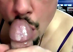 Hot Uncut Interracial Blowjob With Sperm Eating