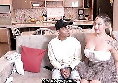 HAWT LESBO PAIR SUGGESTS SEX TO A DELIVERY DRIVER