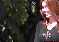 fashionable sweetie gets testicle tonic over her body