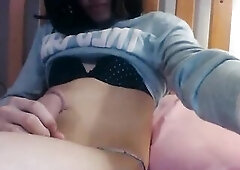 Jasmine CD looking beautiful and licking up cum