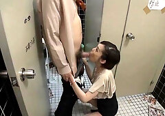 Asian babe having toilet sex with an old man HD 720p