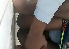 I took out the white pudding while playing with my cock in the bathroom.