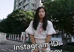 Tgirl upskir in street dince