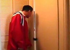 Guy caught wanking and fucked by roommate