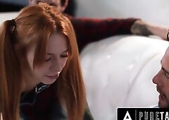 PURE TABOO Creepy Social Worker Dominates Preggy Teen Madi Collins With Her Stepdad - PART 1 & two