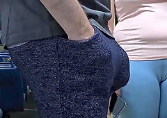 Pervert Stranger Touch Her Butt Inside Bus and Ejaculate Using Cutie's Hand