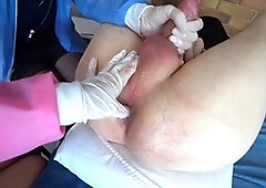 Two nurses check out my penis and lick my ass in the hospital