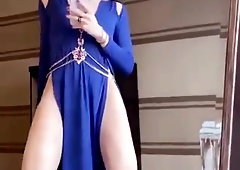 Sizzling transgirl Lucia Maya draining her rock-hard manstick