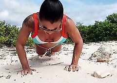 Pumped at the Beach… Muscles U’ll Implore to Worship SEE THE FULL CLIP ON C4S