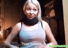 Real czech busty babe gets creampie after sucking