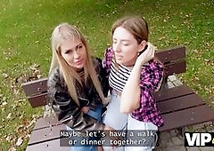 Hot and playful blonde Zlata Shine is cheating on her GF with a Big Boss